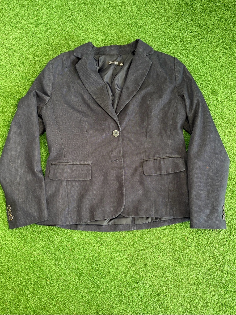 Tailored Navy Button Women's Blazer